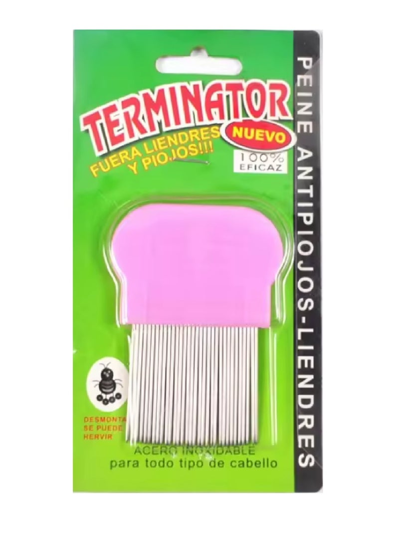Terminator Lice And Dandruff Removal Hair Comb - Pink - Image 2