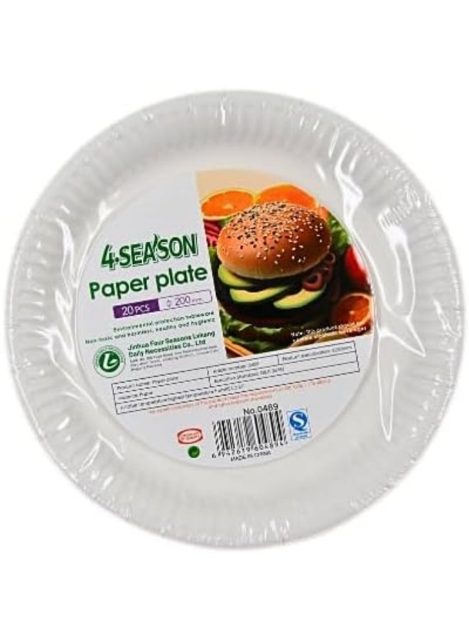 PROMASS Disposable Paper Plates - 255mm, 20 Pieces