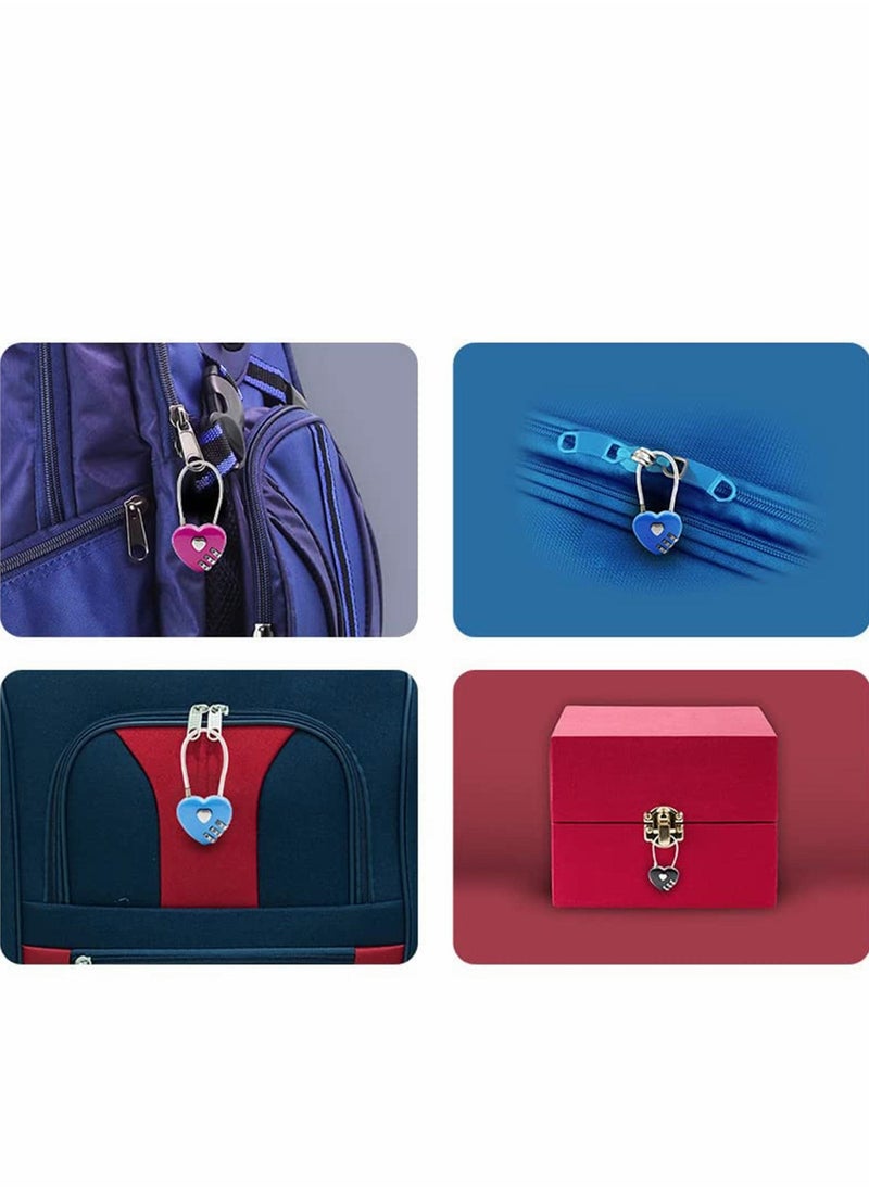 Excefore Luggage Locks 3 Digit Combination Number Password Heart Shape Padlocks for Outdoor Travel Suitcase Baggage Backpacks School Gym Lockers Computer Bags Filing Cabinets Toolbox (3 Pieces)  - Image 3