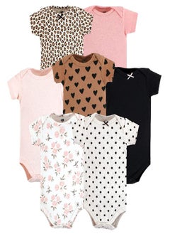hudson baby Hudson Baby Unisex Baby Cotton Bodysuits, Cinnamon Pink Prints, 18-24 Months  - Image 1