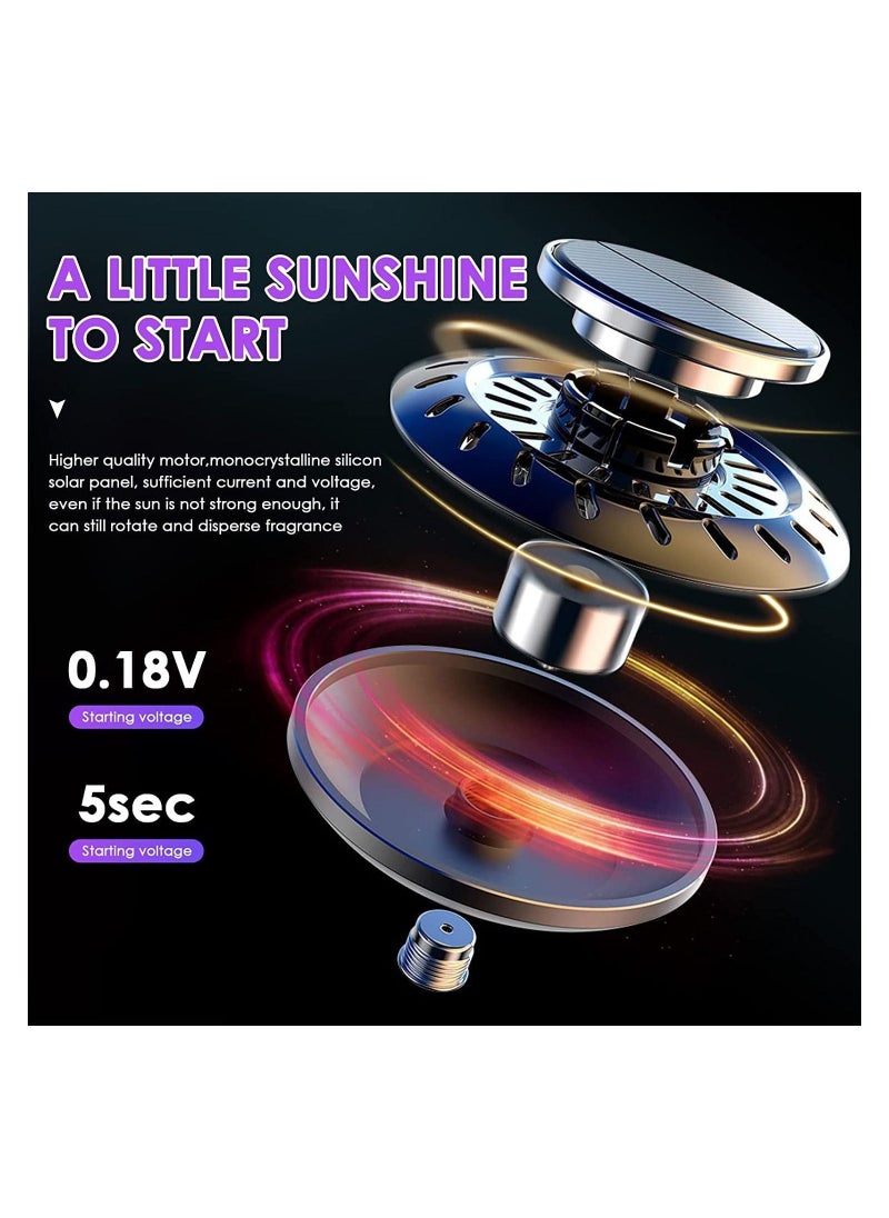 Car Air Fresheners Diffuser Solar Rotating Auto Perfume Diffuser Silent Car Essential Oil Aromatherapy Diffuser for Vehicle Home Office