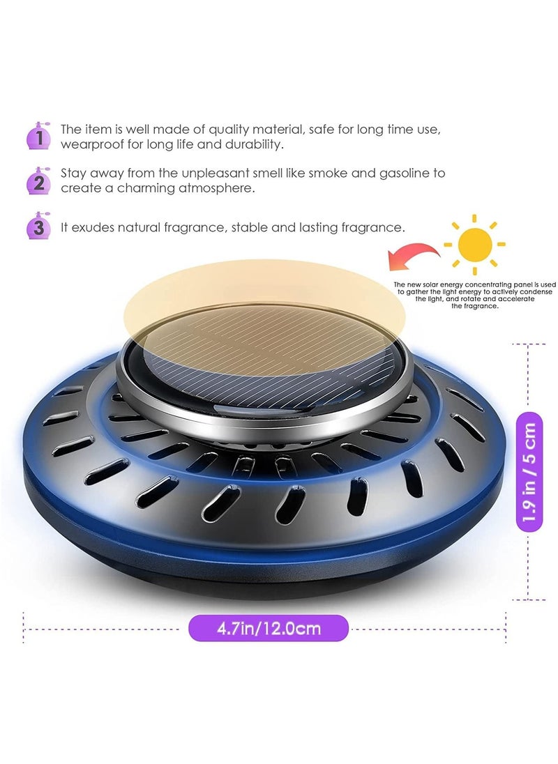 Car Air Fresheners Diffuser Solar Rotating Auto Perfume Diffuser Silent Car Essential Oil Aromatherapy Diffuser for Vehicle Home Office