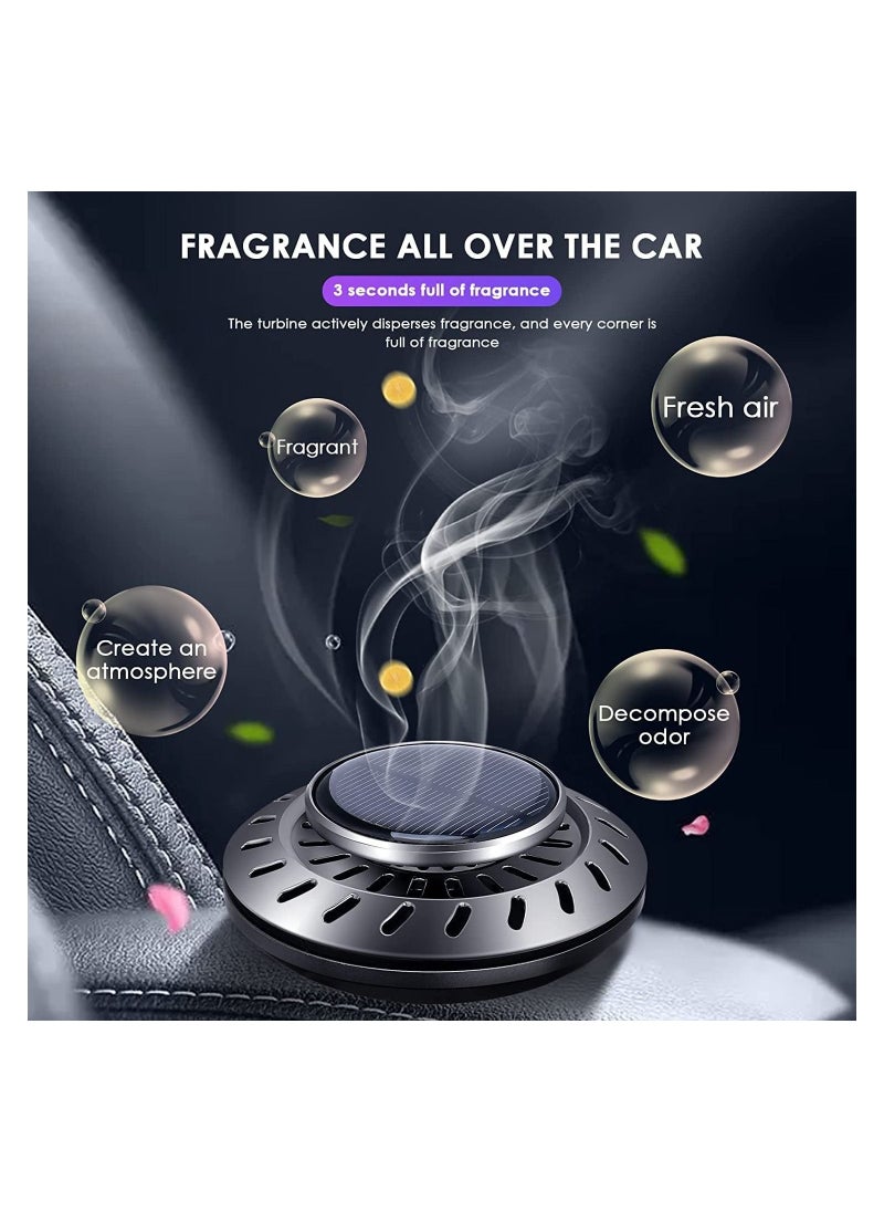 Car Air Fresheners Diffuser Solar Rotating Auto Perfume Diffuser Silent Car Essential Oil Aromatherapy Diffuser for Vehicle Home Office