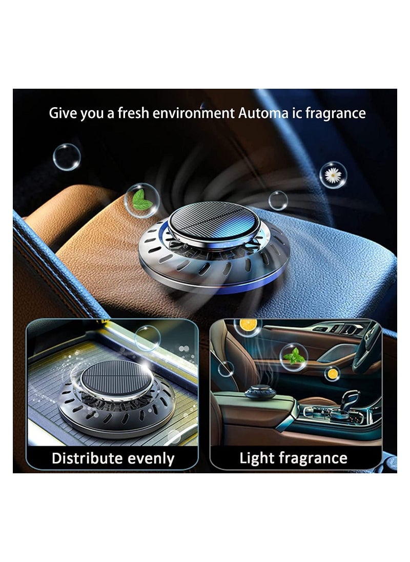 Car Air Fresheners Diffuser Solar Rotating Auto Perfume Diffuser Silent Car Essential Oil Aromatherapy Diffuser for Vehicle Home Office