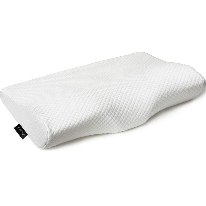 EPABO Contour Memory Foam Pillow Orthopedic Sleeping Pillows, Ergonomic Cervical Pillow for Neck Pain - for Side Sleepers, Back and Stomach Sleepers, Free Pillowcase Included (Firm & Standard Size - Image 1