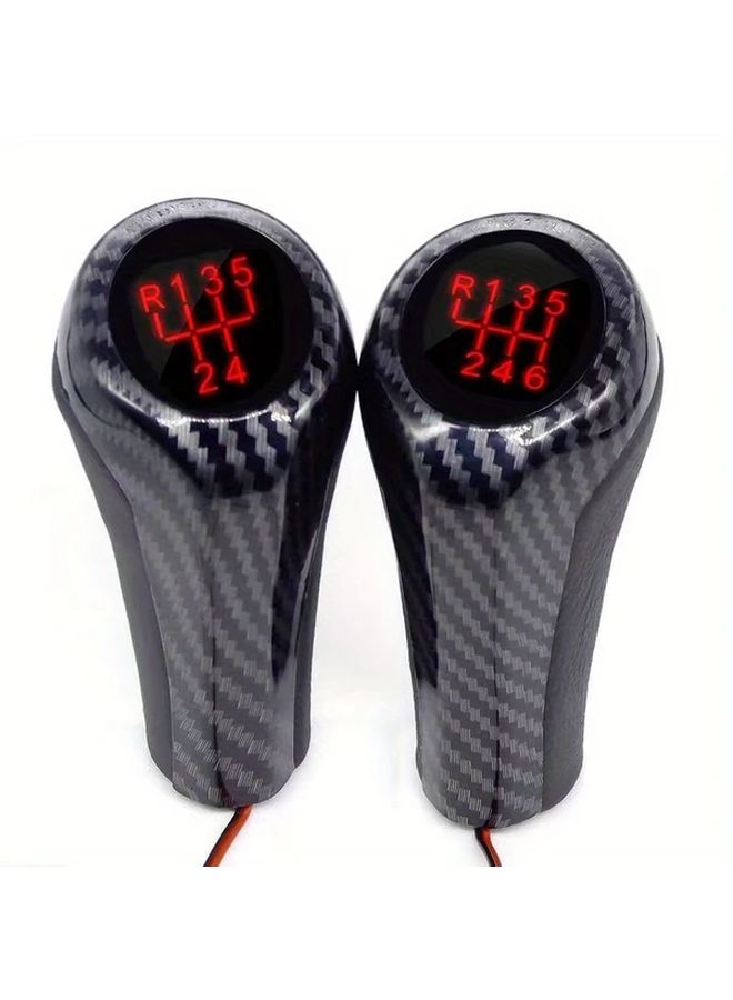 5 Speed Shift Knob ABS Carbon Fiber Plating Shifter Stick Fits Most Manual Cars Truck 1pc - Image 1