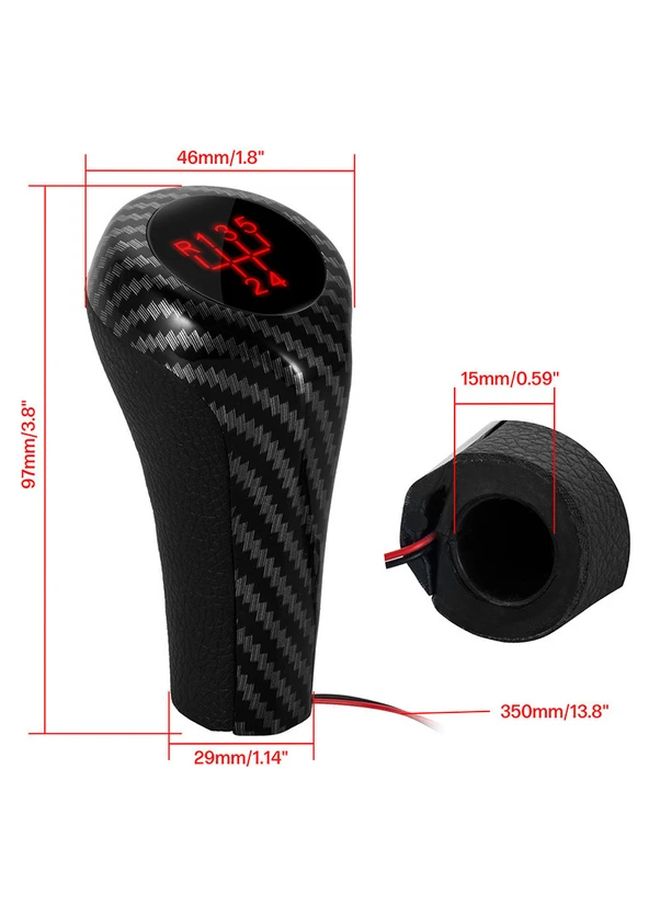 5 Speed Shift Knob ABS Carbon Fiber Plating Shifter Stick Fits Most Manual Cars Truck 1pc - Image 2