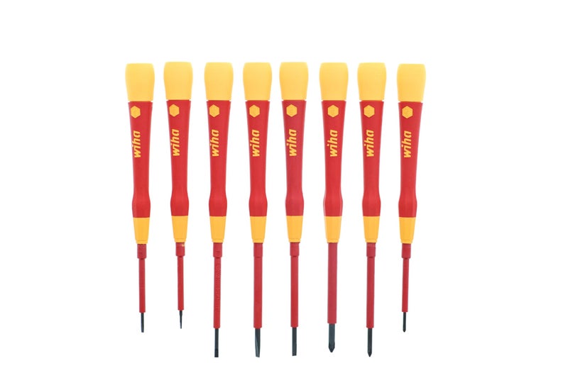 Wiha 32088 Insulated Precision Screwdriver Set, 8-Piece PicoFinish, Slotted & Phillips Tips, 1000V Rated, Ergonomic Handles for Electronics & Electrical Work - Image 3