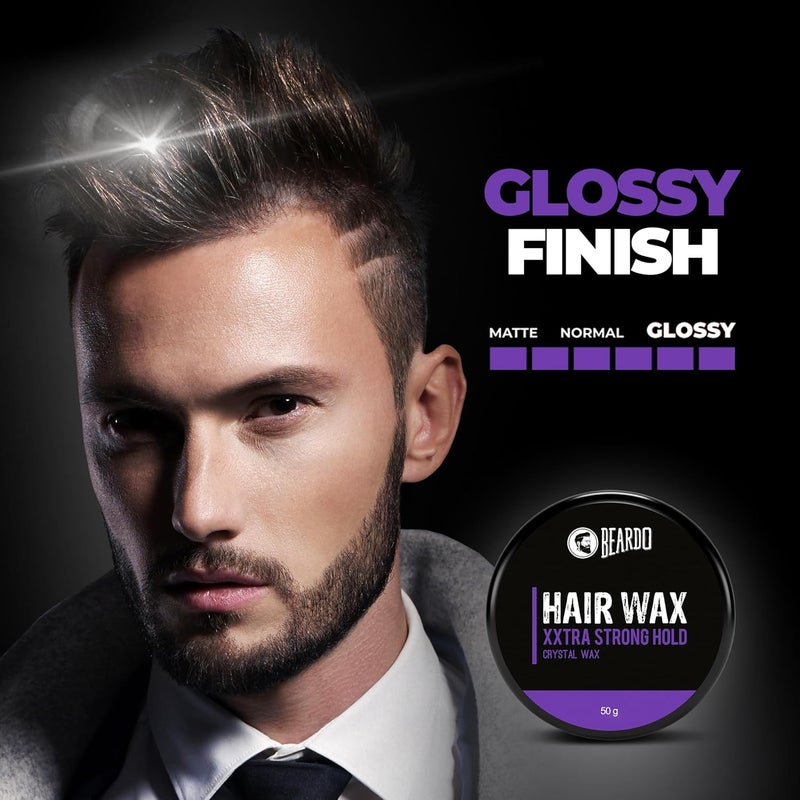 Beardo XXtra Strong Hold Hair Wax - 50g Crystal Wax for Glossy Finish and Extreme Hold - Image 2