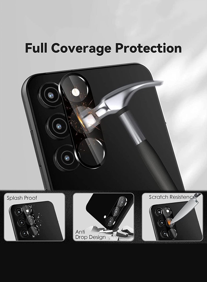 Theodor Samsung Galaxy S24 Camera Lens Protector (6.2 Inch) 9H Hardness Anti Scratch, Easy Installation Tempered Glass (Black) - Image 4