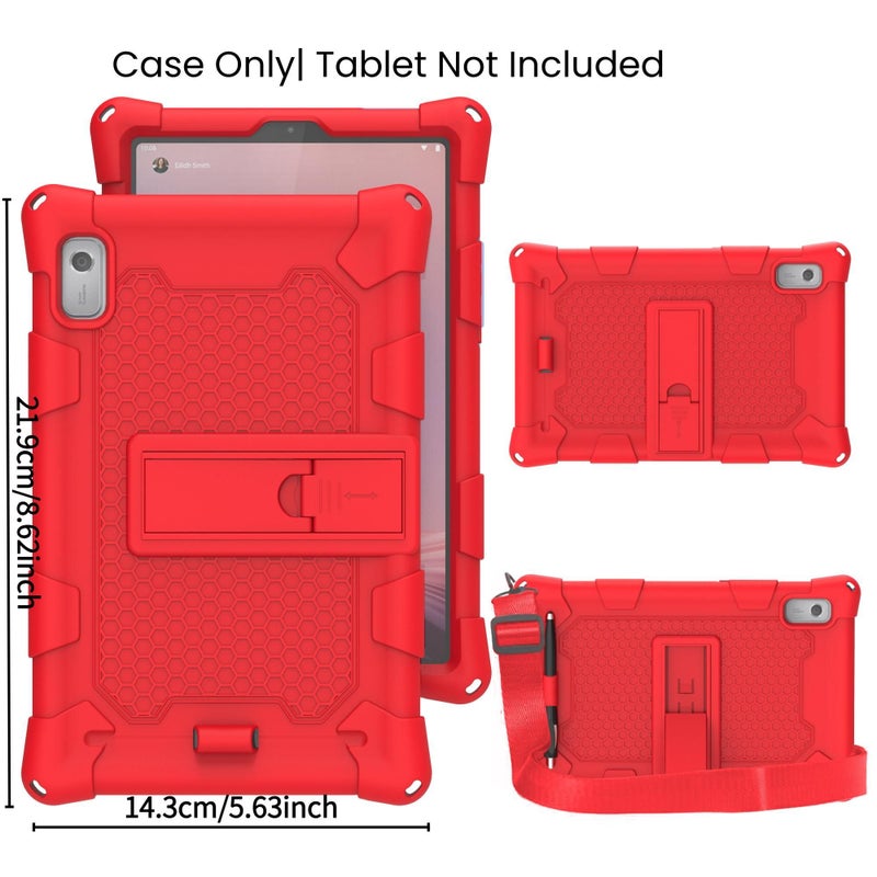 جراب أرجواني مقاوم للصدمات لجهاز Lenovo Tab M9 2023 مقاس 9 بوصات مع حامل للقلم وحزام - Image 3