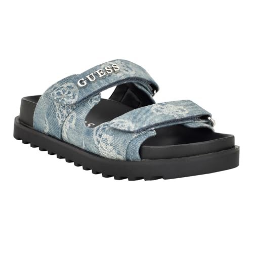 Guess Women's FABULON Sandal, Meduim Blue Denim 420, 10 - Image 1