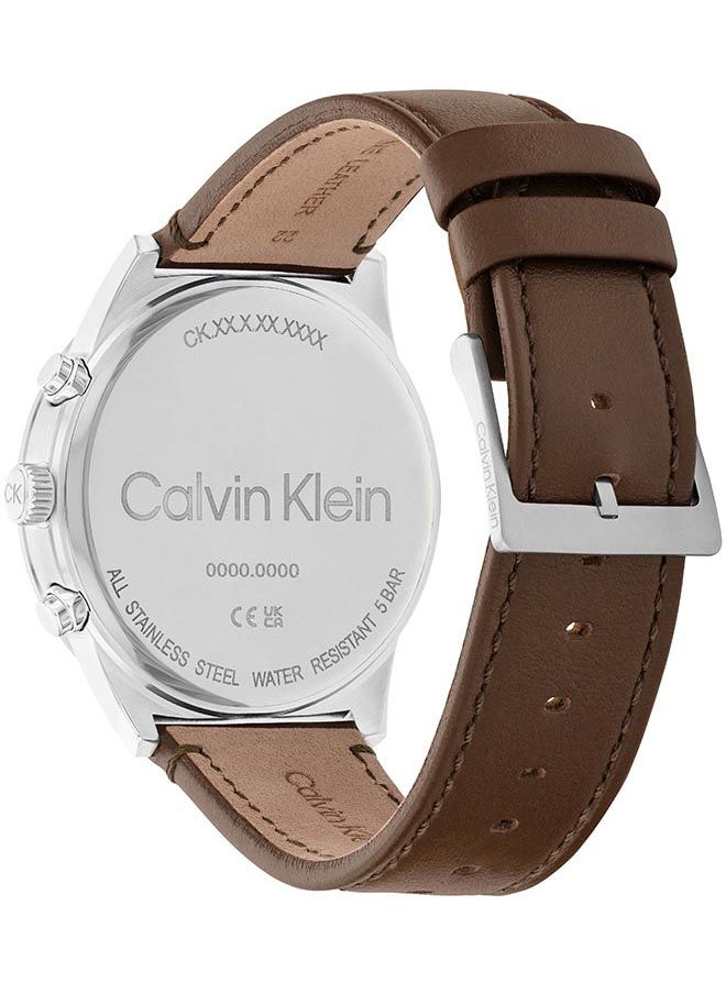CALVIN KLEIN - Men's Analog Round Shape Leather Wrist Watch 25200300 - 44 Mm - Image 1
