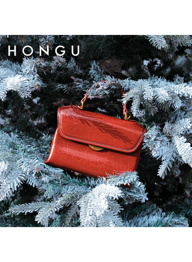 Hongu Leather Handbag, Shoulder Bag, Vintage High-end Crossbody Tote Bag For Women, Birthday Gift For Girlfriend - Image 1