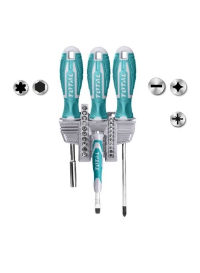 TOTAL 24-Piece Screwdriver and Bits Set – Multi-Bit Magnetic Repair Tool Kit for Electronics, Phones, Laptops, Watches, Eyeglasses, and Small DIY Projects - Image 3