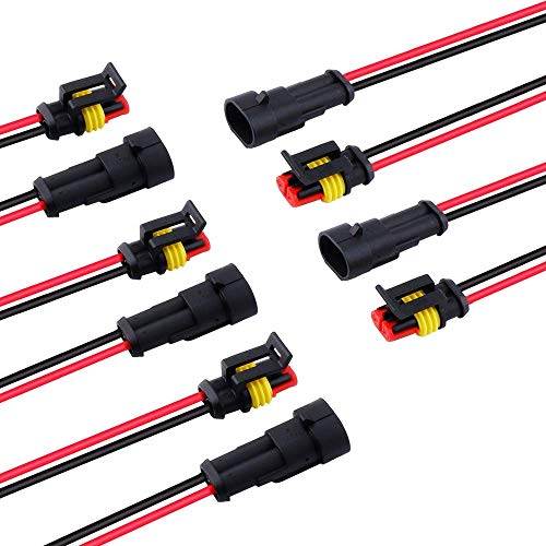 MUYI 2 Wire Connector, MUYI 5 Kit Electric Connector 18 AWG Connectors Waterproof Electrical Connector 1.0mm² Wire Harness 1.5mm Series Terminal - Image 1