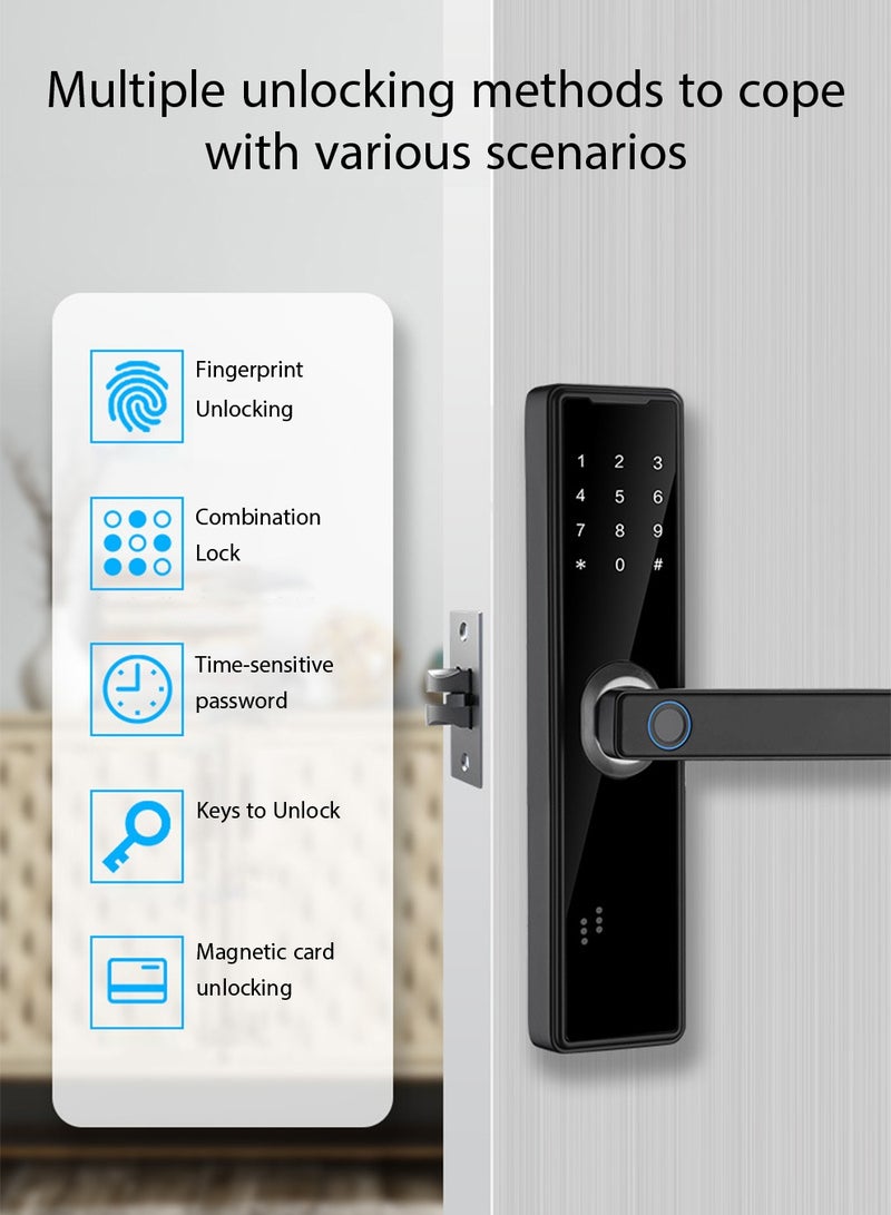 Smart Door Lock Fingerprint Door Lock App Smart Lock Fingerprint Entry Smart Lock Biometric Door Lock Keypad Deadbolt (White） - Image 2
