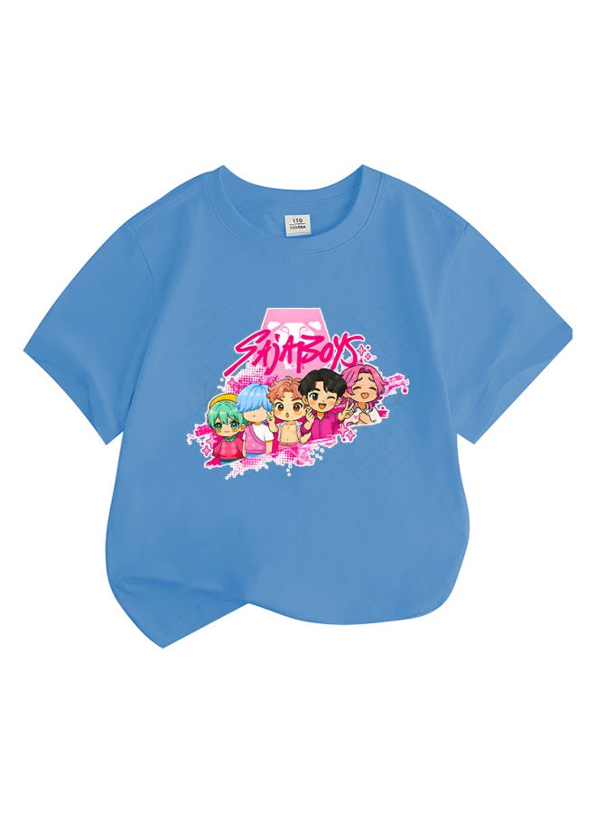 Best Seller Kpop Anime Cartoon Print Fashion Kids Short Sleeve T-shirt Loose Casual Top - Image 1