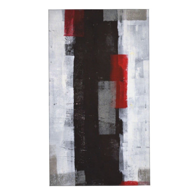 COVASA Hand Towels for Bathroom Set of 2 Grunge Black Red Gray Blocks Abstract Shapes Illustrations Modern Art Soft Absorbent Small Decorative Bath Towel Kitchen Dish Guest Towel for Spa 157x275