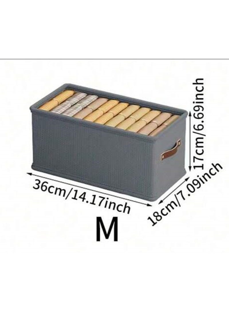 1pc Gray Clothes Storage Box, Foldable Oxford Cloth Drawer Style Clothing Storage Box, No Compartment Closet Organizer For Jeans, Sweaters, Etc. Decorations Autumn Decor Festival Decor Room Decor Home Decor Fall Decor Bedroom Decor Christmas For Holiday Gift Giving - Image 2