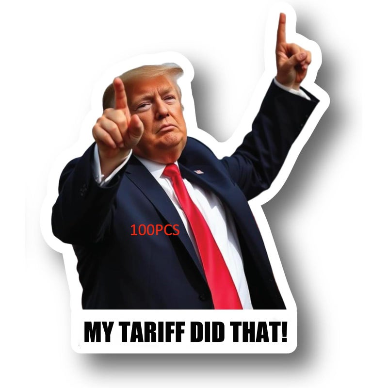ColisPar 100pcs Trump I Did that My Tariff Did that Stickers Gas Pump Stickers Decal, Donald Trump Merchandise, Anti-Trump Stickers - Image 1