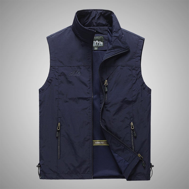 Summer New Vest Mens Outdoor Casual Young and Middle-aged Photography Fishing Waistcoat Vest Vest Sports Jacket for Men military green - Image 2