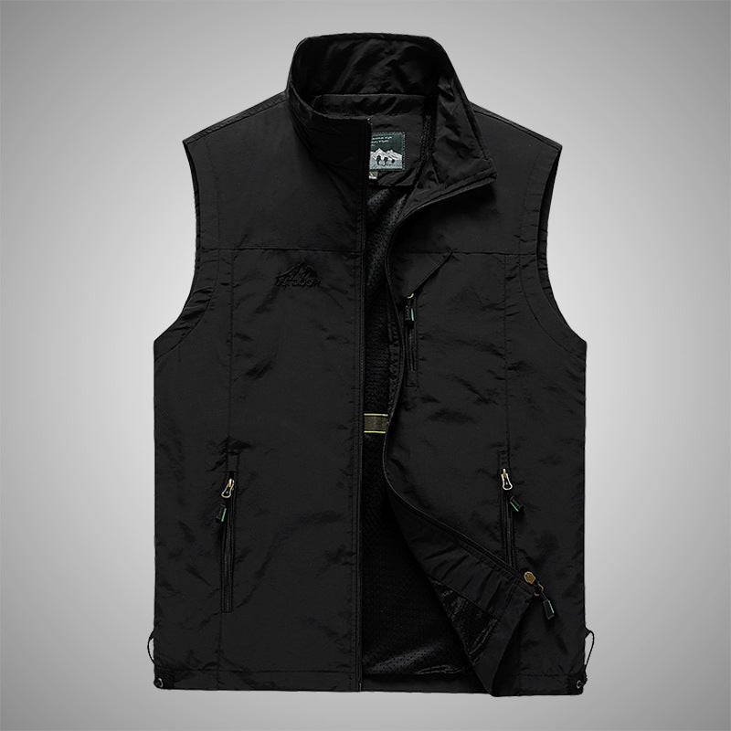 Summer New Vest Mens Outdoor Casual Young and Middle-aged Photography Fishing Waistcoat Vest Vest Sports Jacket for Men military green - Image 3
