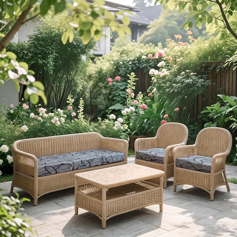 FORCHEER Waterproof Patio Cushion Covers 20x20 Floral Printed Stretch Outdoor Cushion Seat Covers Set of 2 Wicker Chair Washable Replacement - Image 2