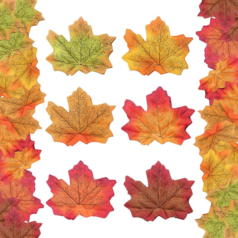 HADDIY Fake Fall Leaves 300 Pcs Faux Leaves Decoration Artificial Maple Leaves for Autumn Weddings Decorations and Fall Thanksgiving D?cor - Image 1