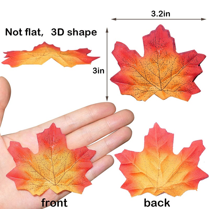 HADDIY Fake Fall Leaves 300 Pcs Faux Leaves Decoration Artificial Maple Leaves for Autumn Weddings Decorations and Fall Thanksgiving D?cor - Image 2