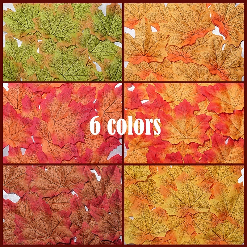 HADDIY Fake Fall Leaves 300 Pcs Faux Leaves Decoration Artificial Maple Leaves for Autumn Weddings Decorations and Fall Thanksgiving D?cor - Image 3