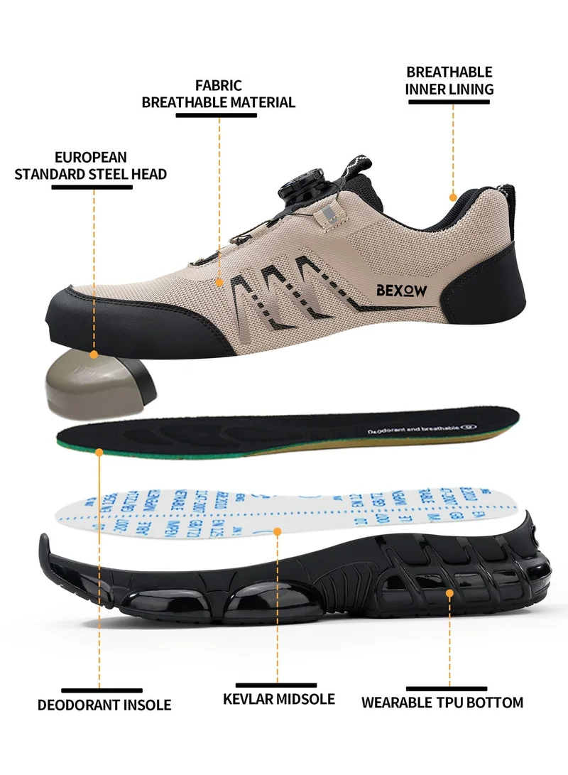 Bexow BEXOW Titan Safety Shoes Steel Toe Lightweight & Anti Slip Industrial Work Sneakers
