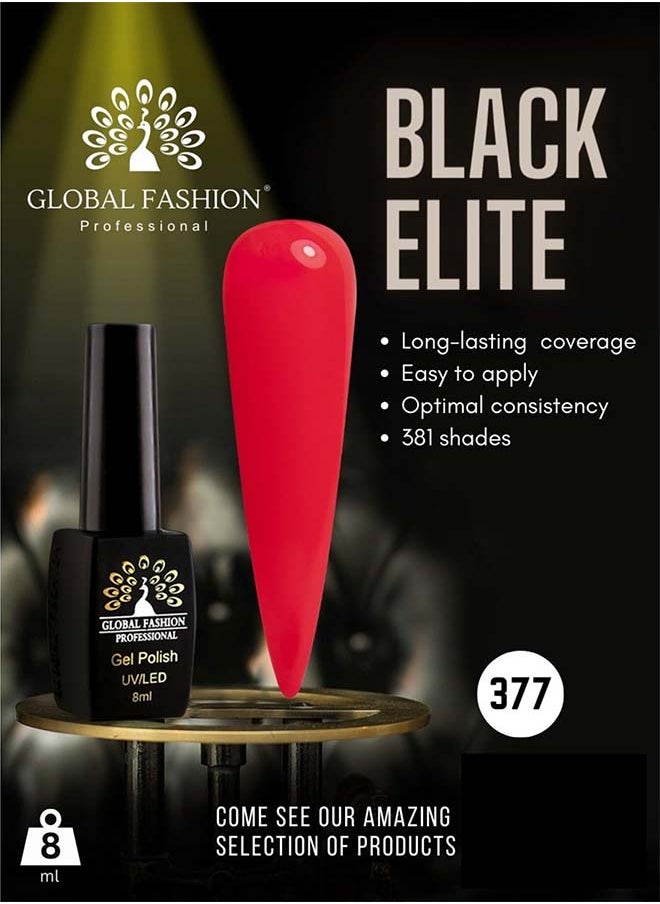 GLOBAL FASHION Black Elite Gel Polish 132 Colors Of Long-Lasting Elegance - 8Ml  377  - Image 2