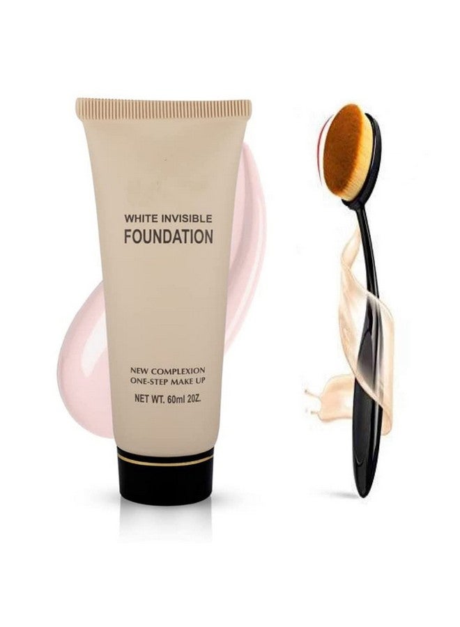 أدبيني فرشاة كريم أساس بيضاء غير مرئية وفرشاة بيضاوية (عبوة من قطعتين) - Image 1