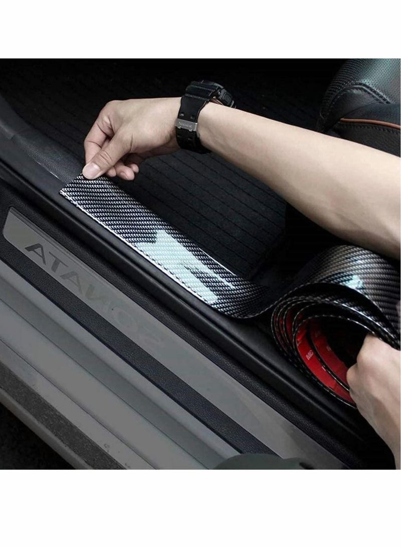 Captaintech Car Door Edge Guards, Door Entry Guards Scratch Cover Protector, Carbon Fiber Rubber Car Bumper Door Guard /Rear Bumper Guard Scratch Scratch Protection Strip 100% waterproof(Width 5CM Long 2.5M) - Image 1
