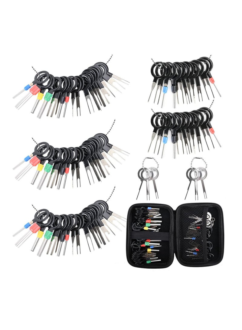 Captaintech Terminal Extractor Removal Tool Kit, Depinning Key Tool Set for Car Auto Household Devices, Wire Connector Pin Release Extractor Tool with a Protective Bag (82 Pieces) - Image 1