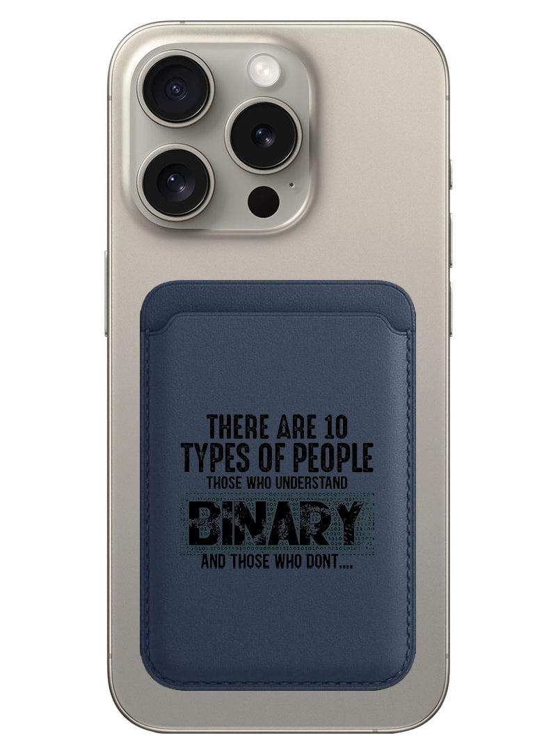 Theodor Magnetic Wallet, Compatible with MagSafe Wallet, for iPhone Wallet, for iPhone 16/15/14/13/12 Series, Not for iPhone 13/12 mini, 3 Card Holder, Vegan Leather, Navy - Binary Black - Image 1