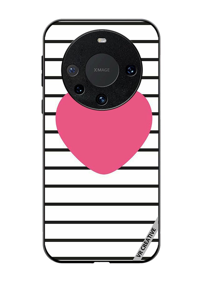 VR CREATIVE Protective Case Cover For Huawei Mate 60 Pro Plus Pink Heart stripes Design Multicolour - Image 1