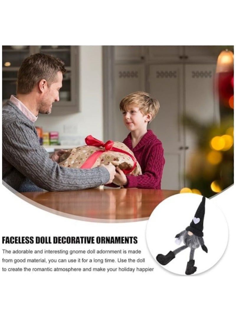 AUTOYSUR مجموعة زينة سانتا جينوم بلا وجه لعيد الميلاد عدد 2، دمية قماشية بلا وجه معلقة، قهوة مطحونة يدويًا، جنوم سويدي محلي الصنع، زينة طاولة سانتا إلف، ديكورات منزلية (بني) - Image 5