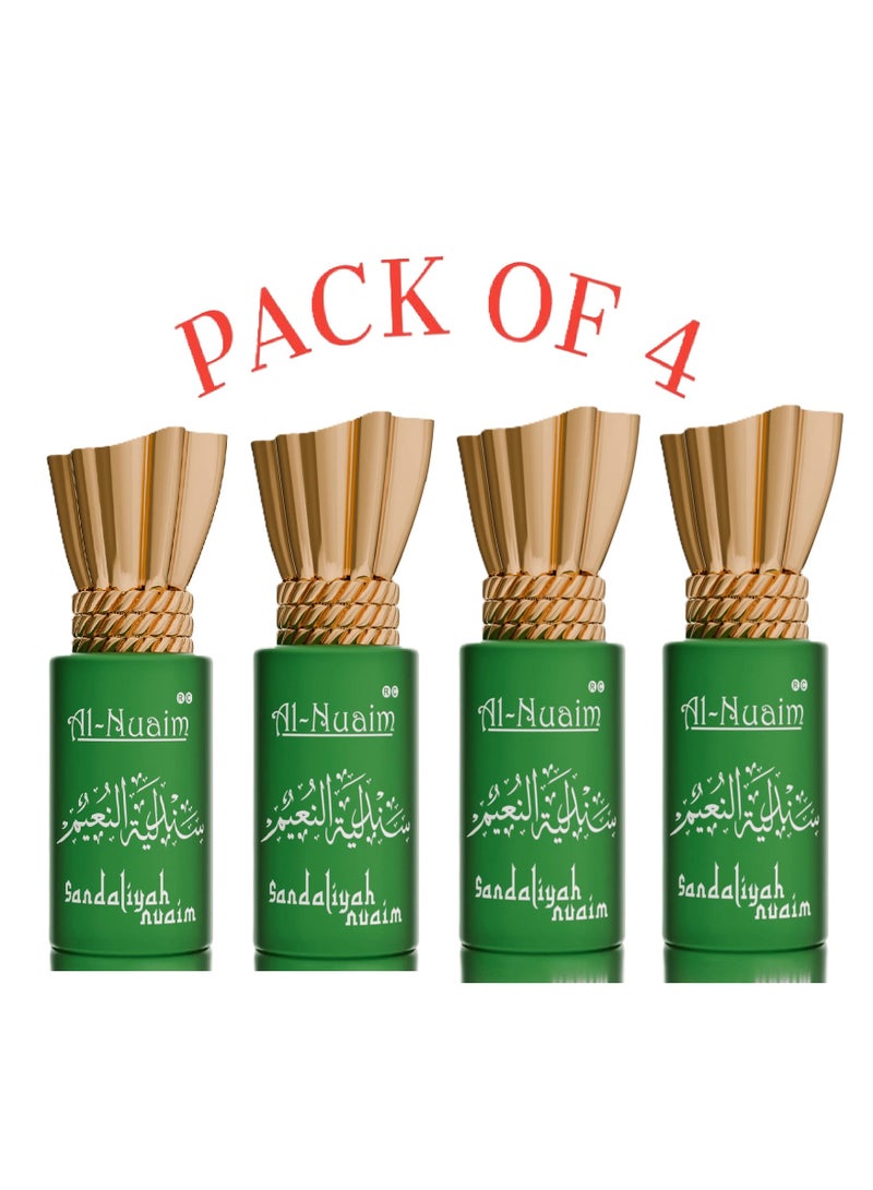 أل نواعم عطر النعيم صندلية نعيم عطار رول أون 6 مل (عبوة من 4) | زيت عطري مركز للجنسين خالٍ من الكحول | عطر يدوم طويلاً برائحة خشب الصندل والمسك للرجال والنساء | عطر بحجم الجيب - Image 1