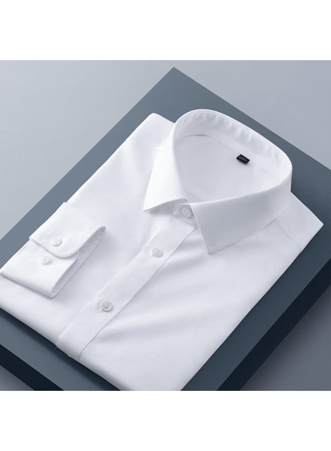 One's Member One's Member 200-count Xinjiang Long-staple Cotton 5a Antibacterial Wrinkle-free Men's Long-sleeve Shirt, White, Size 40  - Image 1