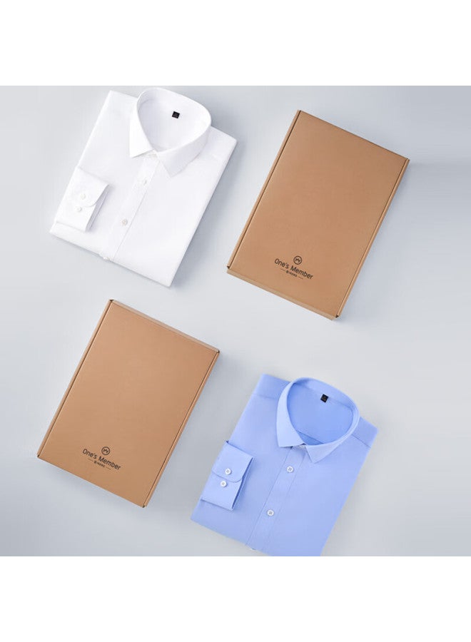 One's Member One's Member 200-count Xinjiang Long-staple Cotton 5a Antibacterial Wrinkle-free Men's Long-sleeve Shirt, White, Size 40  - Image 4