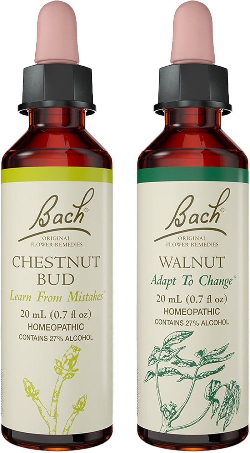 Bach Bach Original Flower Remedies 2-Pack, Break a Habit" - Chestnut Bud, Walnut, Homeopathic Flower Essences, Vegan, 20mL Dropper x2 