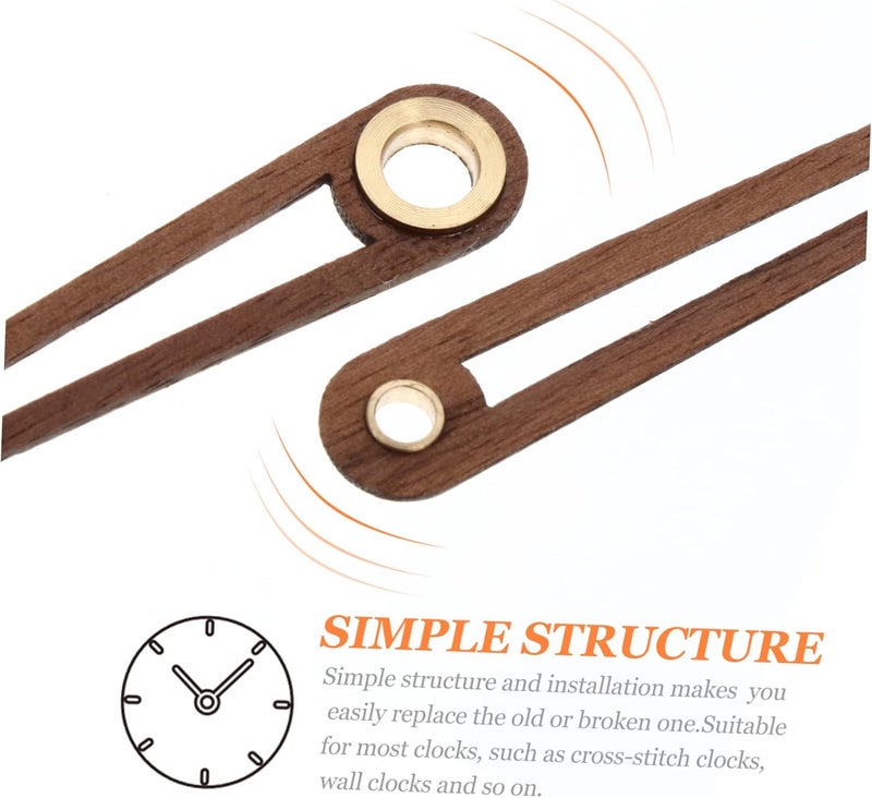 Gadpiparty Wood Clock Hands Kit Precision DIY Clock Movement Replacement Parts for Home Decor and Copper Kit 5 Sets - Image 3