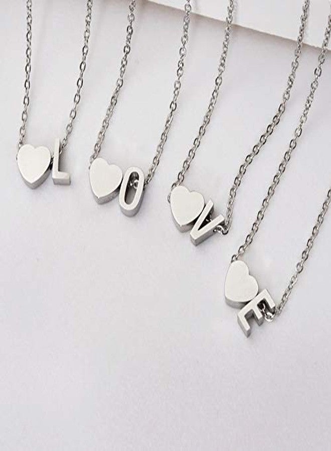 WLL Tiny Gold-Tone Love Heart Initial Necklace Personalized Dainty Letter Necklace Name Jewelry for Women Birthday Gift(silver J) - Image 5