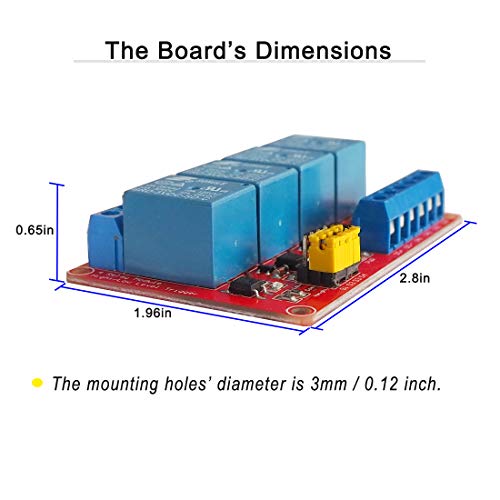 VOGURTIME 4 Channel 5V Relay Module with Optocoupler Isolation Support High and Low Level Trigger Relay Red Board by VOGURTIME - Image 5