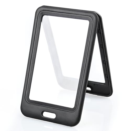 Maileto 3 Pack ID Badge Holder with Double-Sided Windows Hard Plastic Vertical ID Card Holder Black ID Card Case Protector for Office, School, Conference, ID Credit Card, Proximity Key Card - Image 1
