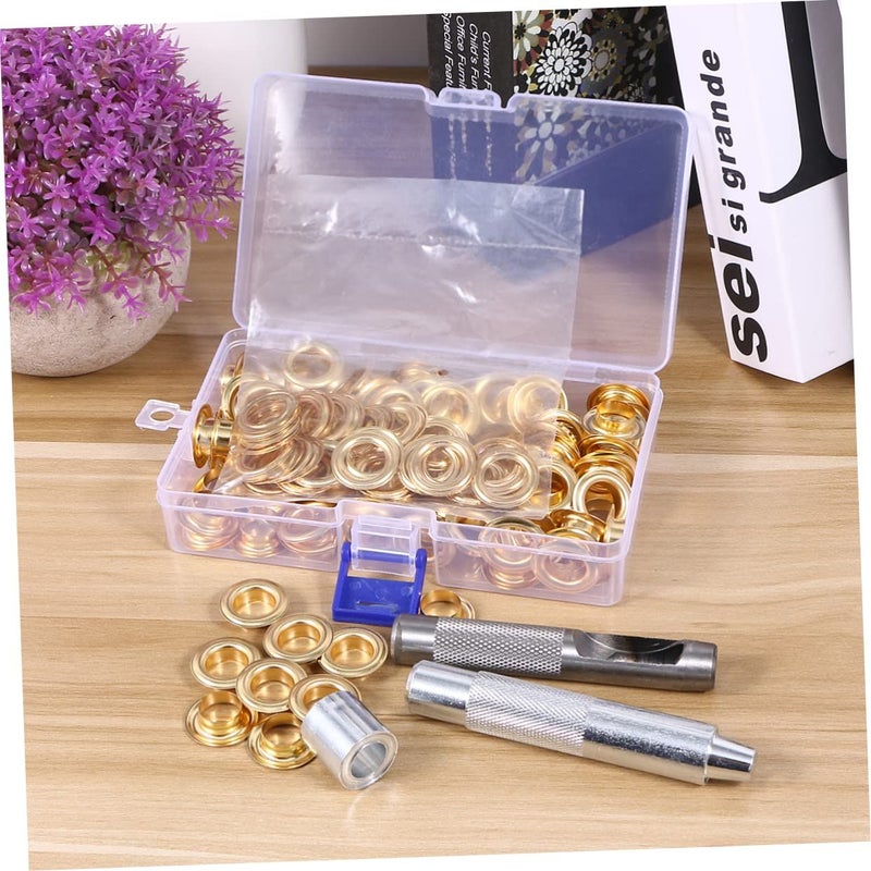 Heavy Duty Grommets Kit 100 Pieces Eyelets with Installation Tool for Shoes Clothing and Crafts - Image 1