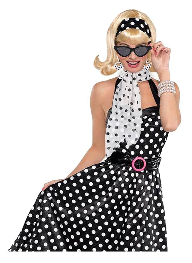 SYOSI - 50s Costume Accessories, 1950s Fancy Dress, Grease Fancy Dress, Grease Fancy Dress, for 1950s Retro Party, Party Supplies, Polka Dot Accessories and Unique Glasses, Cosplay, for Women Girl - Image 1
