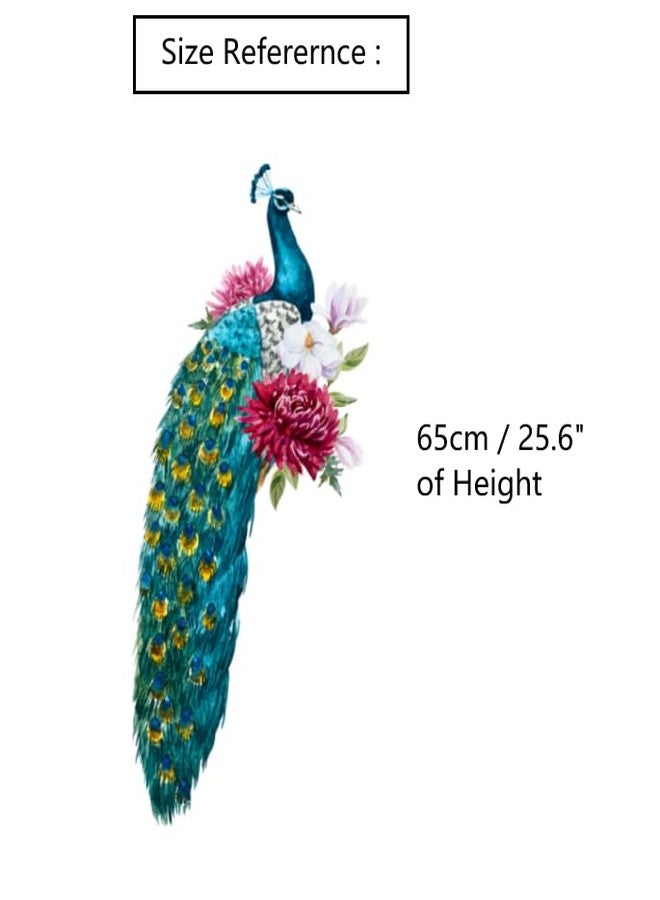 Zaiphany Peacock Wall Decals Peel and Stick,Peacock Wall Stickers Decor for Home Living Room Bedroom Bathroom,Peacock Wall Art Mural - Image 2